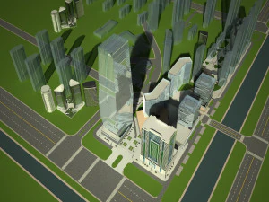 Skyscrapers building 01 3D Model