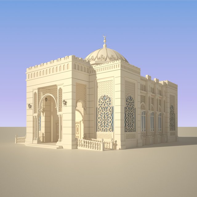 3d mosque model 3D 모델 .c4d .max .obj .3ds .fbx .stl .blend 