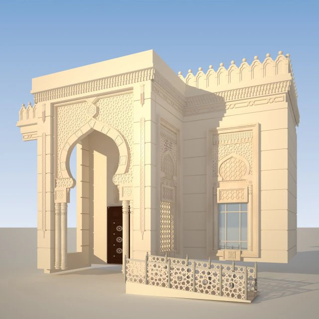 moschea Modello 3D .c4d .max .obj .3ds .fbx .stl .blend 
