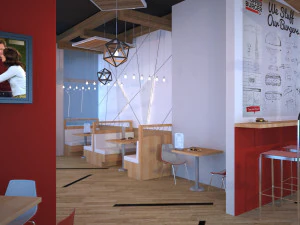 레스토랑 카페 인테리어 전체 3D 모델 3D 모델