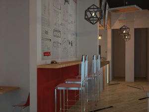3d restaurant cafe interior full model 3D Model