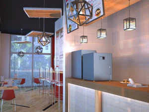 3d restaurant cafe interior full model 3D Model