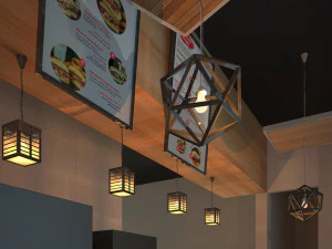 3d restaurant cafe interior full model 3D Model