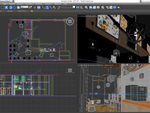 3d restaurant cafe interior full model Modello 3D