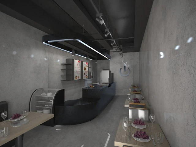 interior do caf&eacute; preto completo 3d Modelo 3D .c4d .max .obj .3ds .fbx .stl .blend 
