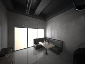 interior do caf&eacute; preto completo 3d Modelo 3D