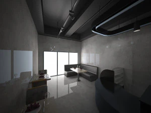 interior do caf&eacute; preto completo 3d Modelo 3D