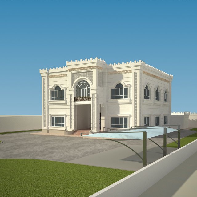 exterior villa 3d Modello 3D .c4d .max .obj .3ds .fbx .stl .blend