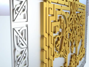 arabic art frame decor 3D Model