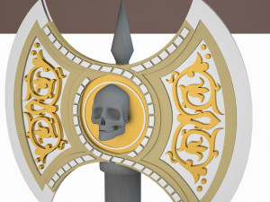 fantasy double bladed 3d axe 3D Model