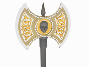 fantasy double bladed 3d axe 3D Model