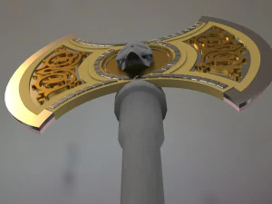 fantasy double bladed 3d axe 3D Model