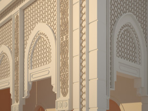 3d entrance mosque Modèle 3D