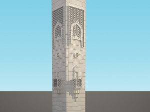 islamic minaret 01 Modelo 3D