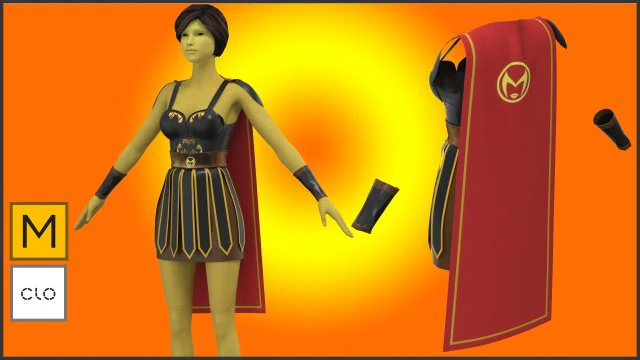 gladiator female dress 3D Model .c4d .max .obj .3ds .fbx .stl .blend