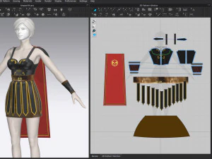 gladiator female dress 3D Model