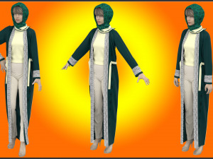 cloak female modern abaya Modello 3D