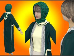 cloak female modern abaya 3D-Modell