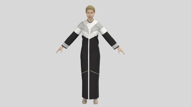 cloak female01 arabic abaya Model 3D .c4d .max .obj .3ds .fbx .stl .blend
