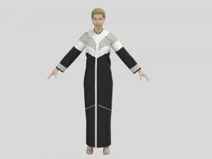 망토 female01 아랍어 아바야 3D 모델