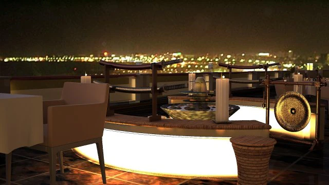 terrace restaurant 3D Model .c4d .max .obj .3ds .fbx .stl .blend 