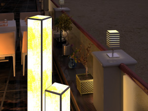 terrace restaurant 3D Модель