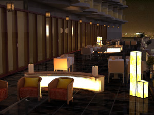 terrace restaurant 3D Модель