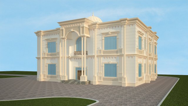 exterior villa 3d Modèle 3D .c4d .max .obj .3ds .fbx .stl .blend