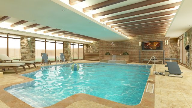 3d interior swimming pool Model 3D .c4d .max .obj .3ds .fbx .stl .blend 