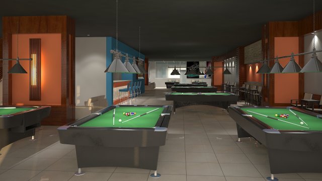 snooker club Modelo 3D .c4d .max .obj .3ds .fbx .stl .blend 