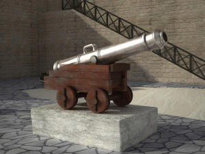 Old historical cannon 3D Model