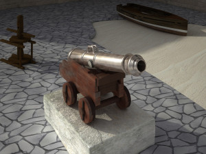 Old historical cannon Model 3D