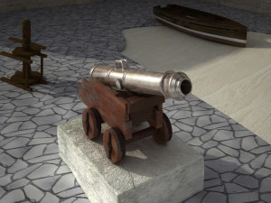 Old historical cannon 3D Model