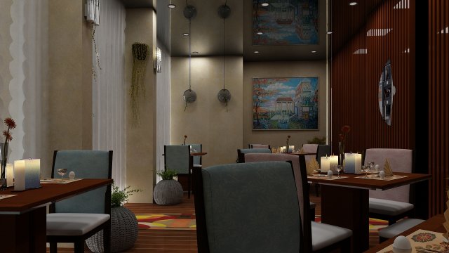 restaurant interior 3D Модель .c4d .max .obj .3ds .fbx .stl .blend