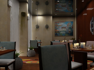 restaurant interior 3D 模型
