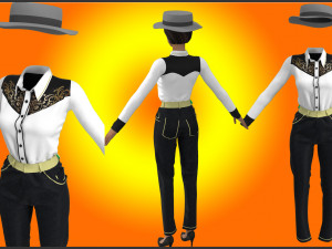 cowgirl simple clothes md-clo3d project objfbx 3D मॉडल