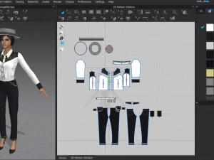 카우걸 간단한 옷 md-clo3d 프로젝트 objfbx 3D 모델