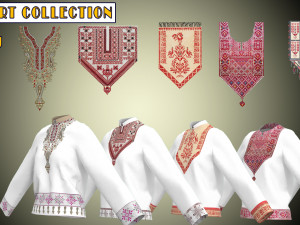Female T-shirt Collection Marvelous Designer Clo3d project OBJ-FBX files 3D मॉडल
