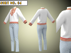 Female T-shirt Collection Marvelous Designer Clo3d project OBJ-FBX files 3D Model