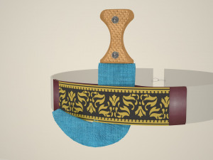 JAMBIYA Yemeni Dagger2 Khanjar with sheath and belt  3D Models