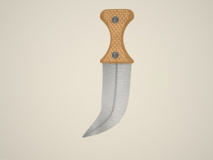JAMBIYA Yemeni Dagger2 Khanjar with sheath and belt Model 3D