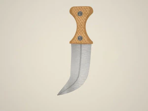JAMBIYA Yemeni Dagger2 Khanjar with sheath and belt 3D Model