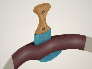 JAMBIYA Yemeni Dagger2 Khanjar with sheath and belt Model 3D