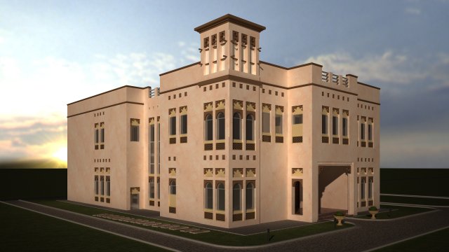 Heritage Villa Exterior 3D Model 3D .c4d .max .obj .3ds .fbx .stl .blend 