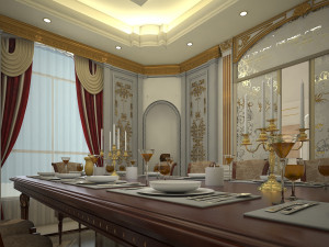Classic Dining Room Interior model 3D 모델