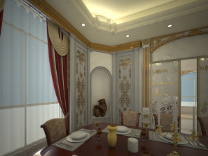 Classic Dining Room Interior model 3D 모델