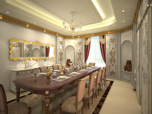 Classic Dining Room Interior model 3D 모델
