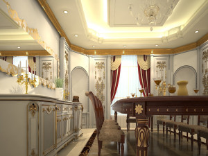 Classic Dining Room Interior model 3D 모델