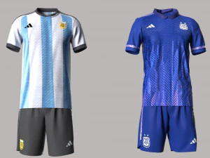 ARGENTINA 22 AWAY Home JERSEY WORLD CUP 2022 - CLO3D MD 3D Model