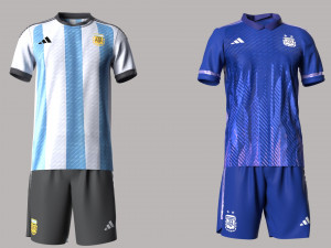 ARGENTINA 22 AWAY Home JERSEY WORLD CUP 2022 - CLO3D MD 3D Model